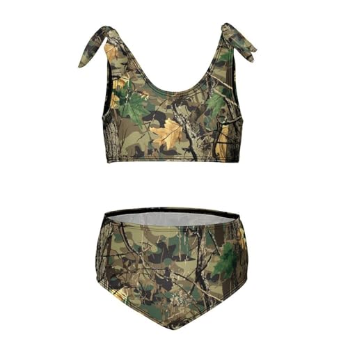 Girls Swimsuit Two Piece Swimwear Forest Camouflage Hunting Tankini Bikini Set Beach Sport Bathing Suit for Girls