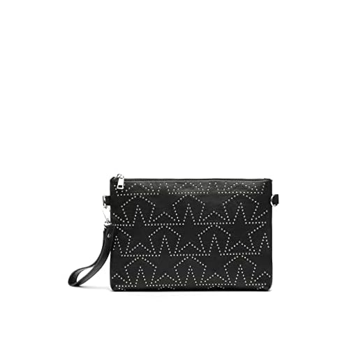 MISAKO Galaxy bolso bandolera de fiesta con asa de mano y detalles metálicos - Bolso bandolera de fiesta mujer - Bolsos de noche, eventos Galaxy Negro 21 X 30 X 3 cm