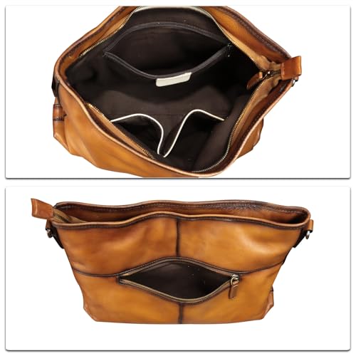 Image of Genuine Leather Hobo Bag for Women Tote Bag Vintage Handmade Shoulder Bag Crossbody Satchel Purses Pouch