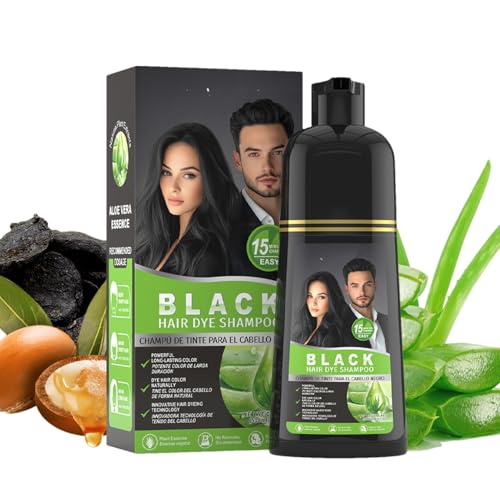 wiroouia Champú Tinte, Cobertura Hidratante para Canas, 500ml Champú Anti-Canas Perfumado Para Mujeres y Hombres Cabello Rizado Fino Grueso Barba Cuidado Diario Salón En Casa