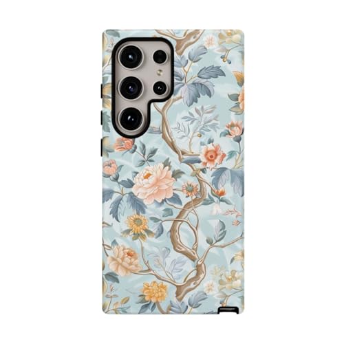 Coque fleurie Samsung S24 Ultra motif chinois pastel pour le quotidien