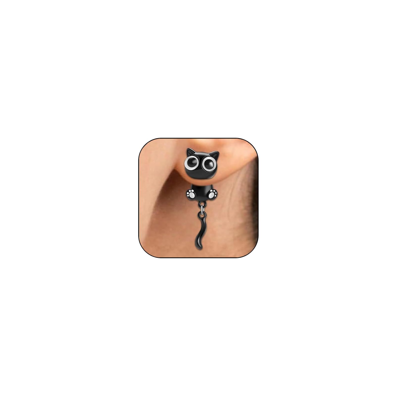 Adorable Cat Earrings for Women Holiday Stud Earrings Cute Black Cat Earring Hypoallergenic Xmas Earring Trendy Holiday Jewelry Christmas Accessories Christmas Outfits for Women 2025-image-43