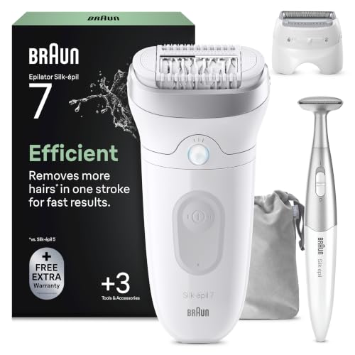 Braun Silk-Épil 7 Epilatore Elettrico Donna, Accessori, 7-241, Argento