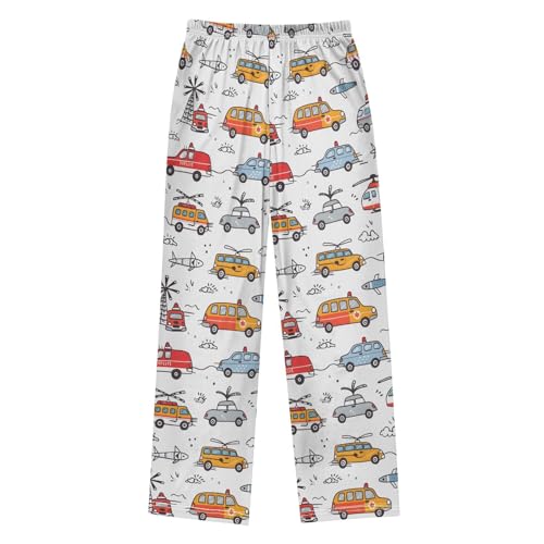 Ambulance Car Pajama Pants Soft Sleep Bottoms Long Pjs S2