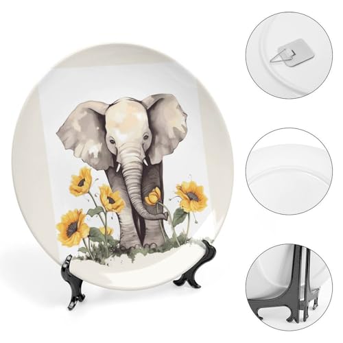 Plato decorativo de porcelana con soporte 7 pulgadas miniatura 4