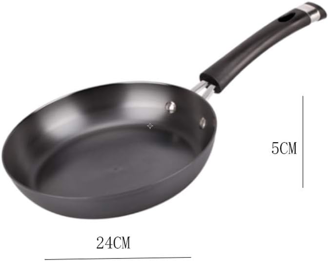 HBJWOV Professional Wrought Iron Uncovered Frying Pan Single Handle Pot Purpose