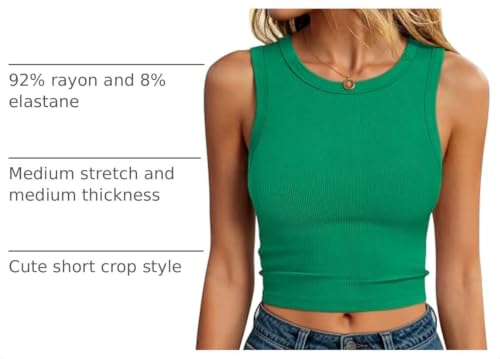 Image of ANRABESS Women's Crop Tank Tops High Neck Sleeveless Ribbed Fitted Shirts