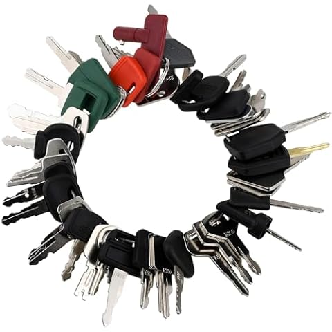 VASTFIRE Equipment Keys Master Set 42pcs Heavy Duty Equipment Keys Master Set Construction Ignition Keys compatible with Caterpillar/Box/John/Deere/Hyster/Small Cover