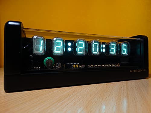 Chronix Nixie Clock With 6 Iv22 Vfd Tubes, Remote Control, Black Mat Case, Rgb Led, Alarm #TOP4