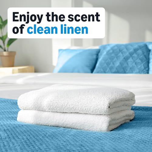 Image of Amazon Basics Dryer Sheets Laundry Fabric Softener, Clean Linen Scent, Reduces Static, Fights Wrinkles, Softens Clothes, 160 Count