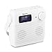 Produktbild Auna Splash Duschradio, DAB Radio, BT DAB+/UKW IPX4, DAB+ Radio mit USB-Port Kopfhöreranschluss USB-C Akku, Digitalradio, weiß