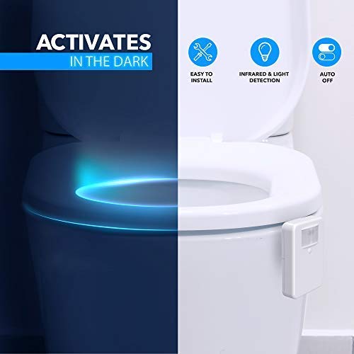 Chunace 16-Color Toilet Night Light, Motion Sensor Activated Bathroom Led Bowl Nightlight, Unique & Funny Gifts Idea For Dad Teen Boy Kids Men Women, Cool Fun Gadgets For Stocking Stuffers #TOP4