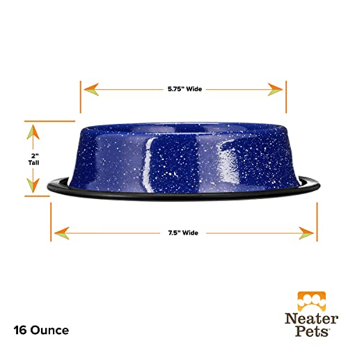 Neater-Pet-Brands-Outdoor-Camping-Style-Pet-Bowl-Enamel-Ware-Blue-Black-Granite-Colors-Dog-Cat-No-Tip-Skid-Bowls-16-oz-Blue Neater Pet Brands Outdoor Camping Style Pet Bowl Enamel Ware Blue Black Granite Colors Dog Cat No Tip Skid Bowls 16 oz Blue