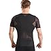 HANERDUN Mens Slimming Body Shaper with Zipper Compression Shirt Slim Shapewear Black