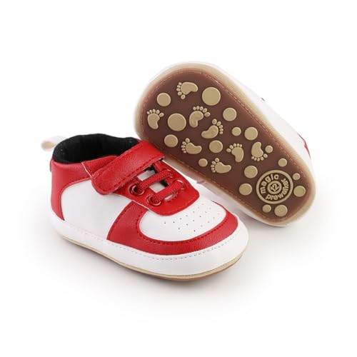 Image of Baby Boys Girls Sneakers Toddler Non-Slip Soft Rubber Sole First Walking Shoes Infant Newborn Crib Dress Shoes