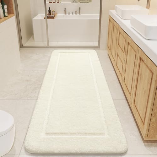 LOCHAS Bathroom Rugs, 24" x 60" Long Bath Mat Non Slip, Cream White by LOCHAS - Used condition - Image 6