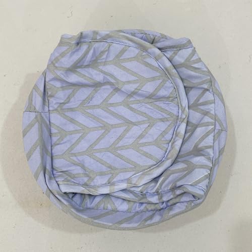 Image of Swayam Microfiber Cloth Roti Casserole | Hot Chapati Box | Washable Bread Basket | 22 cm Round Roti Basket | Geometric Design - Sky Blue