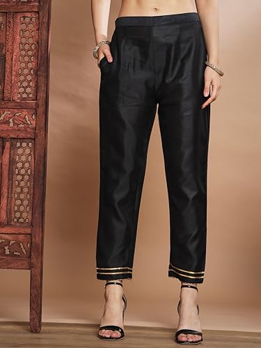 Image of VredeVogel Women's Cotton Silk Jacquard, Banarasi Silk Kurta Pant With Dupatta Set