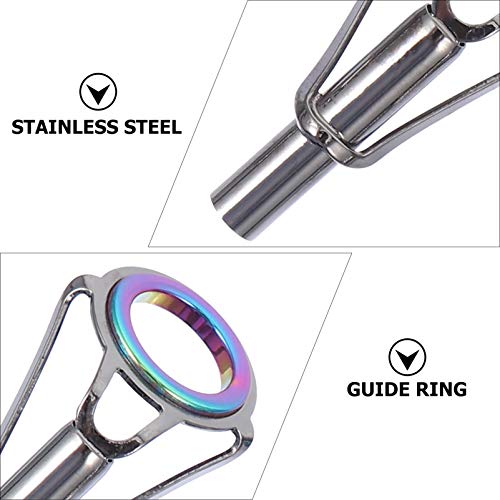 Kit de reparo de anéis de aço inoxidável com ponta de vara de pescaria, 5 peças, acessórios de mastr