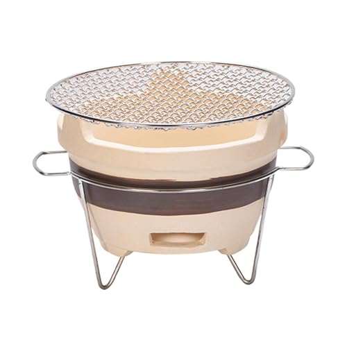 Sharplace Estufa de Barbacoa de Cerámica Resistente con Rejilla Metálica para Asar Función de Estufa para Té Adecuada para Picnic Playa Jardín, Estilo D
