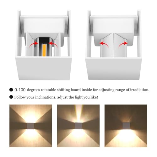 Luz de pared IP65 impermeable con diseño compacto LED de 6W en color blanco 4