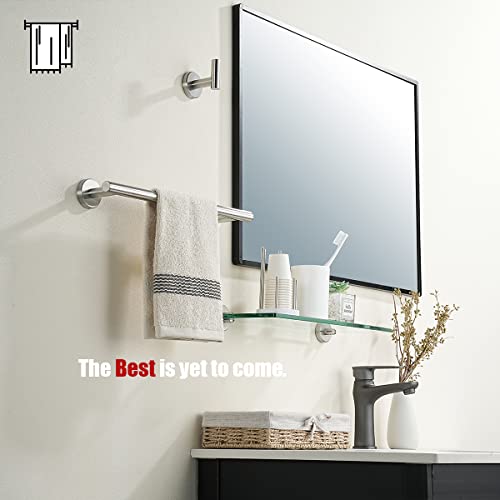 JQK Bathroom Towel Bar, 15 Inch 304 Stainless Steel Thicken 0.8mm Towel Rack, Towel Holder Brushed Finished Wall Mount, Useable Length 12 Inch, TB110L12-BN - Thumbnail 4
