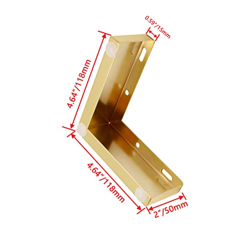 Bitray Metal Sofa Leg 2 Inch Height L Shape Furniture Leg Gold Sofa Legs Table Cabinet Cupboard Couch Leg Furniture Feet Replacement - 4Pcs #TOP1