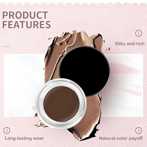 2PCS Waterproof Eyeliner and Brow Pomade, Long-Lasting Smudge-Proof Formula - Image 2