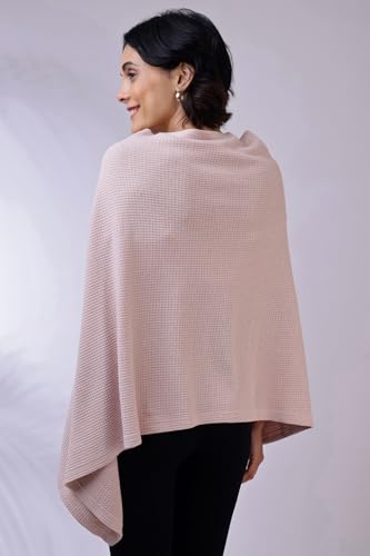 Image of Zelena Cotton Bamboo Blend Premium Nursing Cover for Breastfeeding | Breastfeeding Cover for Mothers | Feeding Shawl for Mother | Feeding Cloth | Breathable Nursing Covers | Poncho For Mom (Nude Pink)
