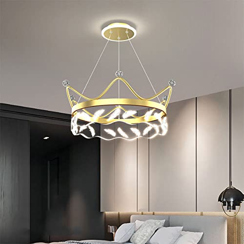 Lustre télécommandé doré DKSNAJ avec éclairage suspendu salon réglable