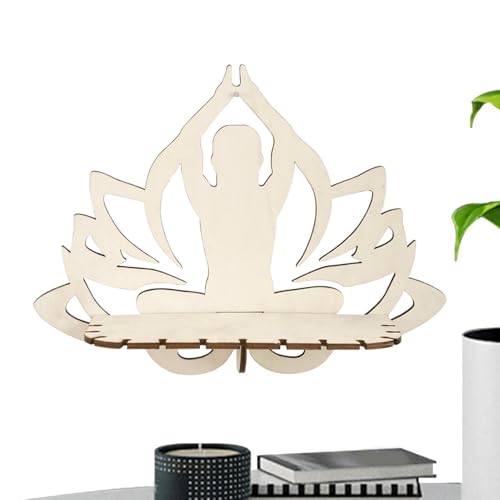 COMFOLIVING Estante flotante de pared, estante de pared flotante | Estante para muñecas con figura portavelas de madera - Estantería de pared decorativa Boho para el hogar, organizador para