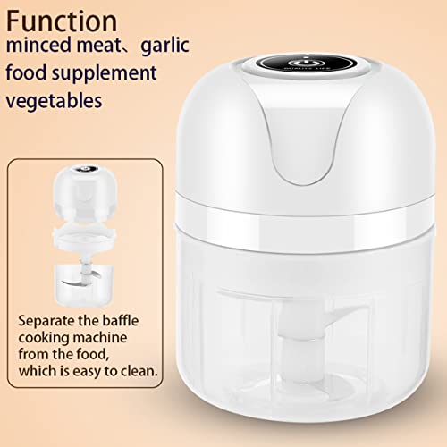 Electric Garlic Chopper, Mini Portable Veggie Chopper, Garlic Grinder Masher Onion Chopper, Blender To Vegetable, Wireless Food Processor For Ginger, Chili, Fruit, Meat(100Ml+250Ml) #TOP2