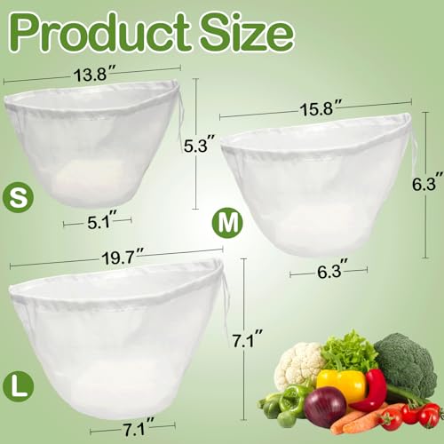 5PCS Reusable Fine Mesh Cheesecloth Bags for Straining - Bowl-Shaped Food Filter Bag, Great for Nut Milk, Juice, Soy Milk, Dumpling Fillings - Multi-Use Nylon Strainer (S)
