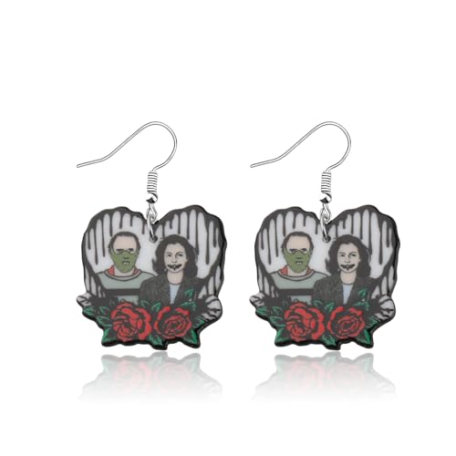 PLITI Silence Lambs Movie Gift Hannibal Lecter And Clarice Starling Earrings For Hannibal Lecter Fans Halloween Party Gift (HClarice cp earrings)