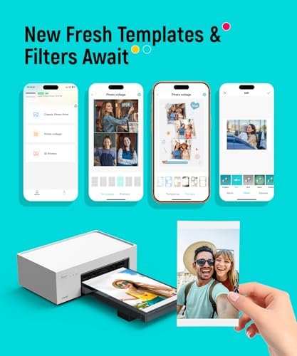 Liene M100 4x6'' Photo Printer, Phone Printer 100 Sheets & 3 Cartridges, Full-Color Photo, Portable Instant Photo Printer for iPhone Android, Thermal Dye Sublimation, Wi-Fi Picture Printer 100 Papers - 5