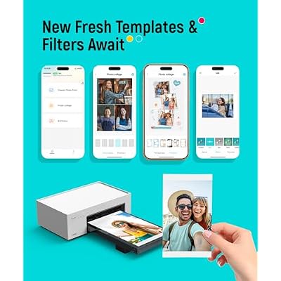 Liene M100 4x6'' Photo Printer, Phone Printer 100 Sheets & 3 Cartridges, Full-Color Photo, Portable Instant Photo Printer for iPhone Android, Thermal Dye Sublimation, Wi-Fi Picture Printer 100 Papers