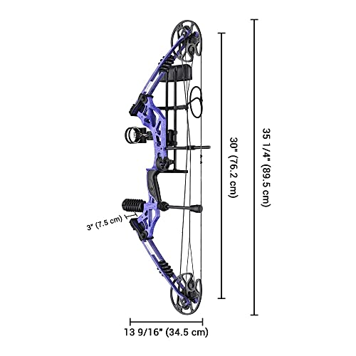 Archery Compound Right Bow Kit 12 Carbon Arrows Aluminum Alloy Riser 320 Fps Ibo 17"-29" Draw Lengths Stainless Steel Cable Guard With String Silencer Peep Hole Us Delivery (Blue) #TOP6