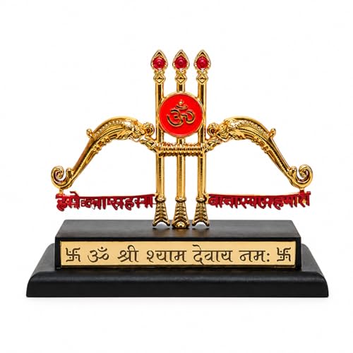 Image of HindCraft Khatu Shyam Car Dashboard Idol Showpiece - Shyam Baba Decorative Murti for Car, Home Temple, Office Desk, Spiritual Vastu Decor Gift Item