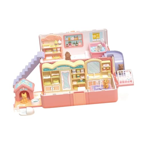 Sharplace Casa de Muñecas, Juguete para Jugar a Las Casitas con Muñeca, Regalo de Cumpleaños, Casa de Juegos Plegable Y Listo, Juego de Simulación de Muebles Pa