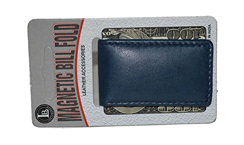 Image of LB LEATHERBOSS Men's New Leather Strong Magnetic Money Clip (Blue)