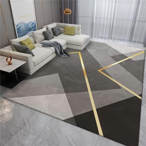 Tapis de canapé facile à entretenir 60x90cm gris géométrique - 2