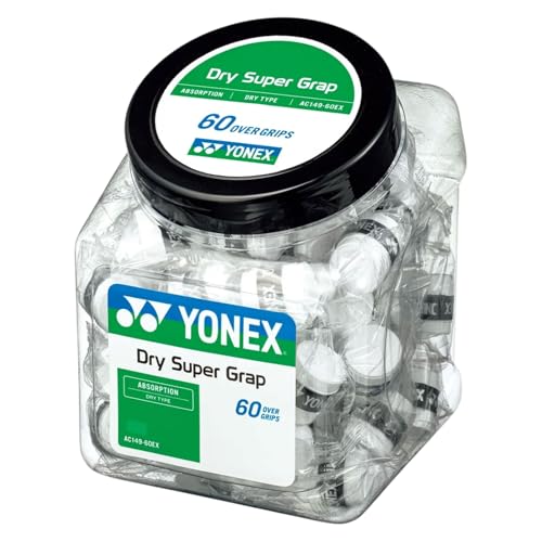 YONEX Dry Super GRAP Blanc (lot de 60) - Surgrips de tennis absorbants haute performance