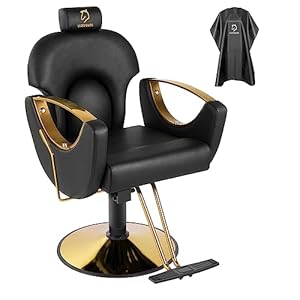 Barber Chair Salon Chair 360 Degrees Rolling Swivel Barber Chairs Hydraulic Hair Chair Capacity Up to 330 Lbs All Purpose Beauty Spa Equipment – Black