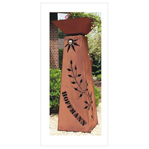 Jabo Design Rost Säule + Schale konisch RS73+S11 Ihr EIGENER Name Garten Rostsäulen Blumensäule/Deko Rostsäule