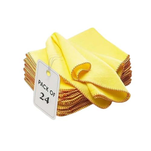 Hieftan Large Professional Jumbo Duster | Washable Reusable Surface Cleaner 100% Cotton Home Glass Car Window Kitchen Heavy Duty Cleaning and polishing cloth | Size: 35X45CM (14"X18") (Pack of 24)