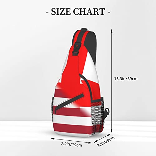 Mochila cruzada unisex con banderas de EE.UU. y Georgia miniatura 4