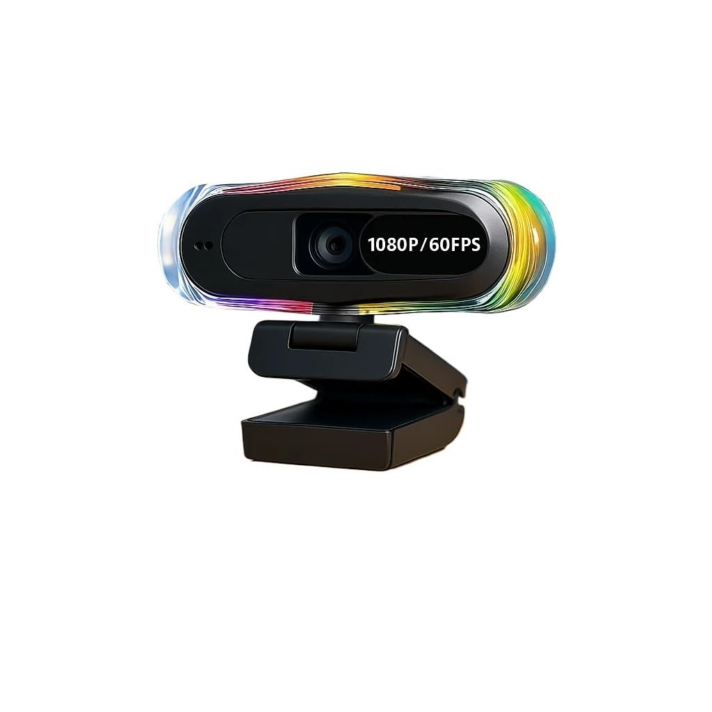 4K & 1080P 60FPS Webcam with Autofocus, Dual Mics, RGB Lighting, Privacy Cover, & Play for Streaming/Conferencing(4K AF)