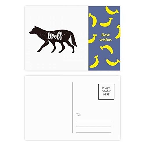 Carte postale loup noir et blanc lot papeterie merci carte de correspondance multicolore