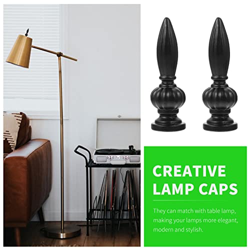 Osaladi Lamp Shade Holder 2Pcs Lamp Shade Finial Decoration Nut Screw Cap For Chandelier Table Floor Lamp Diy Lighting Accessories Black Finials For Lamps #TOP6