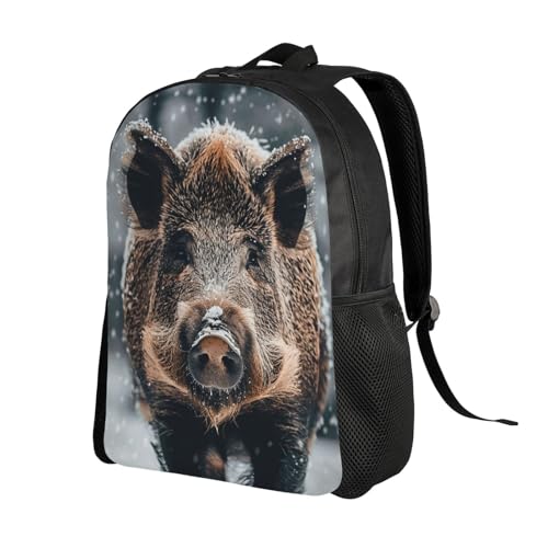 Wild Boar Cute Backpack Waterproof Lightweight Casual Backpack One Size Daypack Travel Laptop Bag For Men Women2